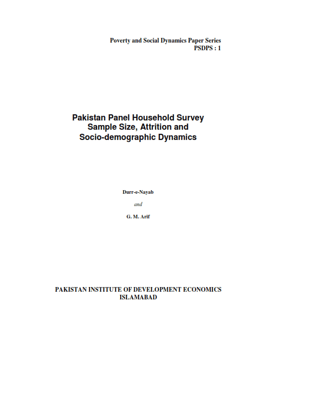 Pakistan Panel Household Survey Sample Size, Attrition and Socio-demographic Dynamics