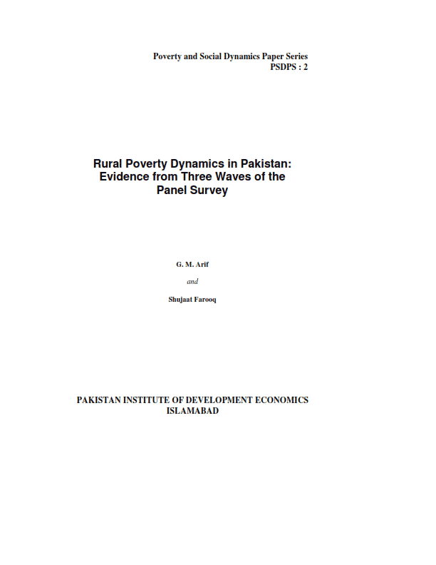Rural Poverty Dynamics in Pakistan: Evidence from Three Waves of the Panel Survey