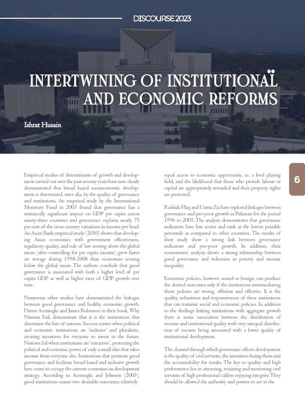 Intertwining Of Institutional & Economic Reforms