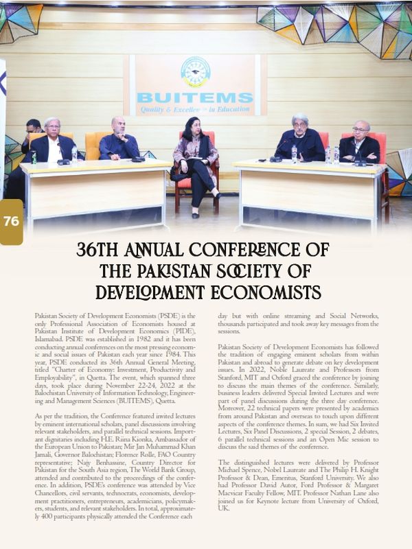 36th Annual Conference Of The Pakistan Society Of Development Economists