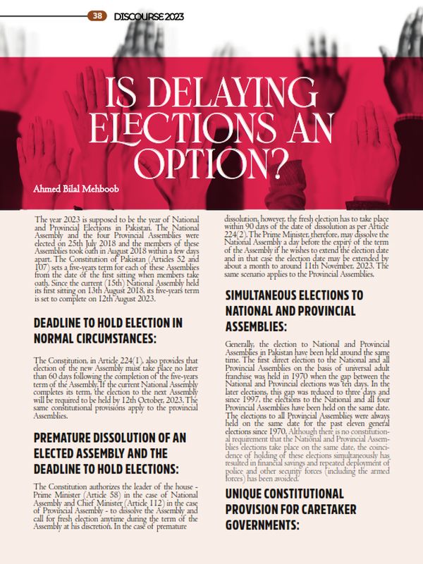 Is delaying elections an option?