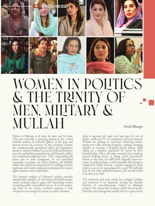 Women in Politics & the Trinity of Men, Military & Mullah