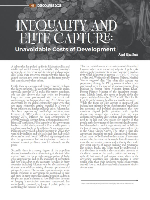 Inequality and Elite Capture: Unavoidable Costs of Development