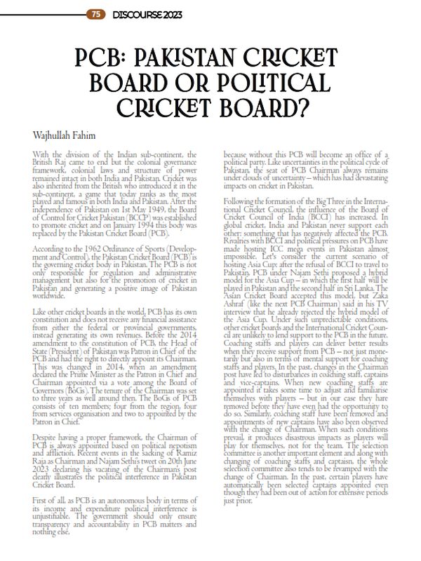 PCB: Pakistan Cricket Board or Political Cricket Board?