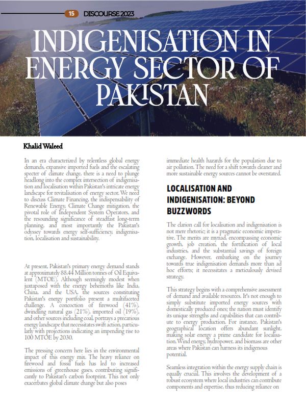 Indigenisation in Energy Sector of Pakistan