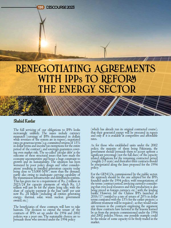 Renegotiating Agreements with IPPs to Reform the Energy Sector
