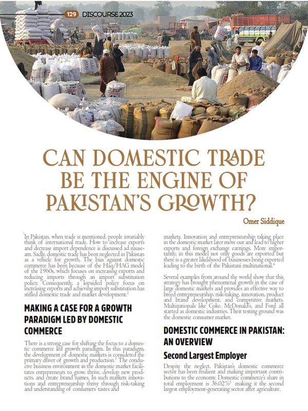 Can Domestic Trade be the Engine of Pakistan’s Growth?