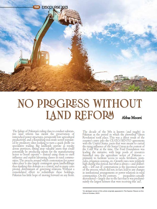 No Progress Without Land Reform