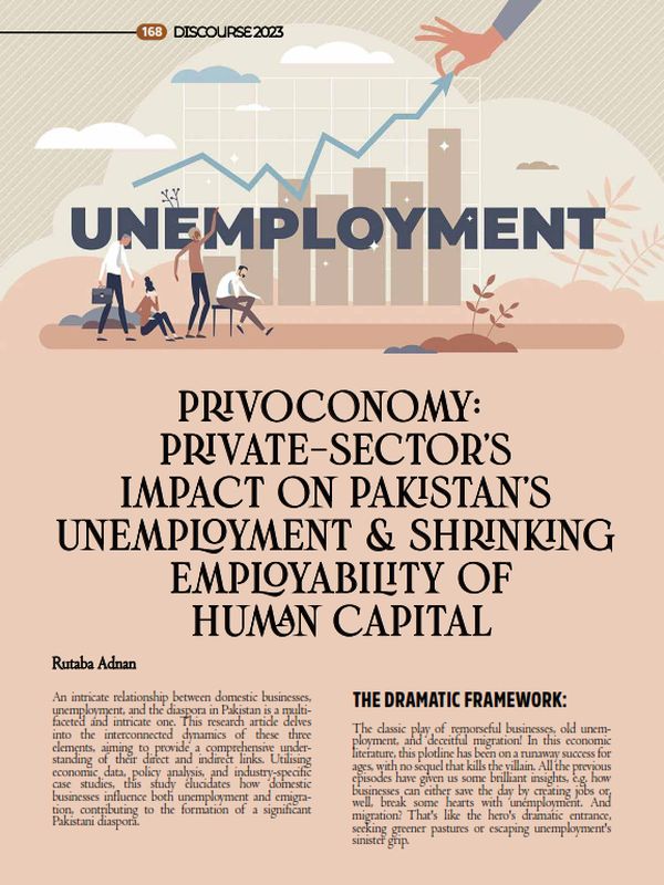 Privoconomy: Private-Sector’s Impact on Pakistan’s Unemployment & Shrinking Employability of Human Capital