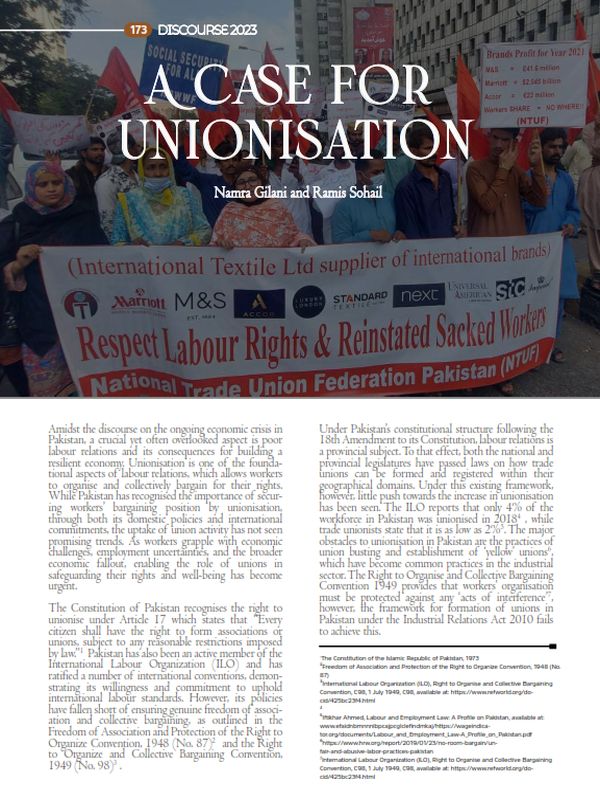 A Case for Unionisation