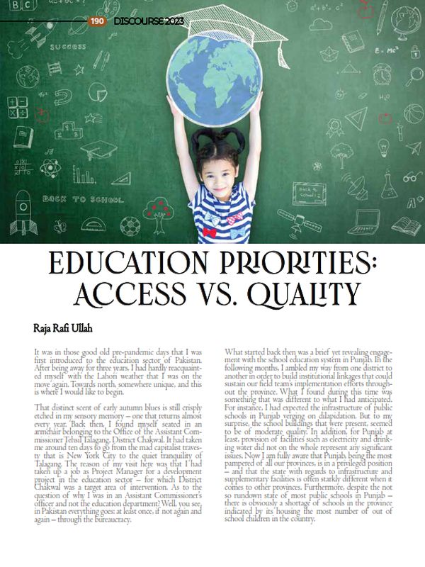 Education Priorities: Access Vs. Quality