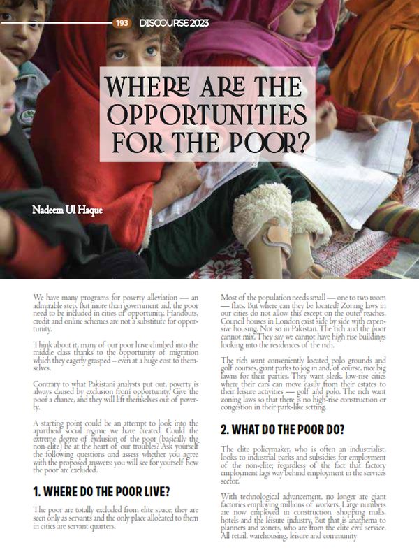 Where are the Opportunities for the Poor?