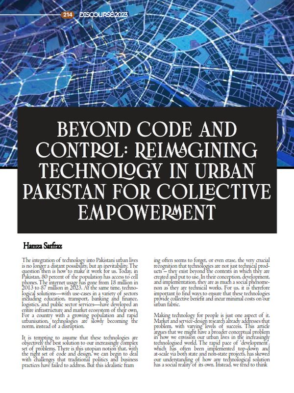 Beyond Code and Control: Reimagining Technology in Urban Pakistan for Collective Empowerment