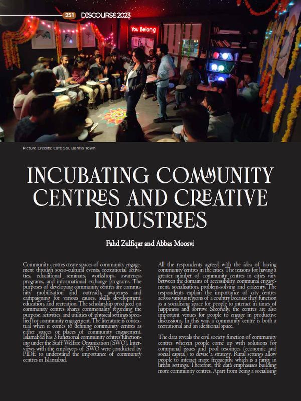 Incubating Community Centres and Creative Industries