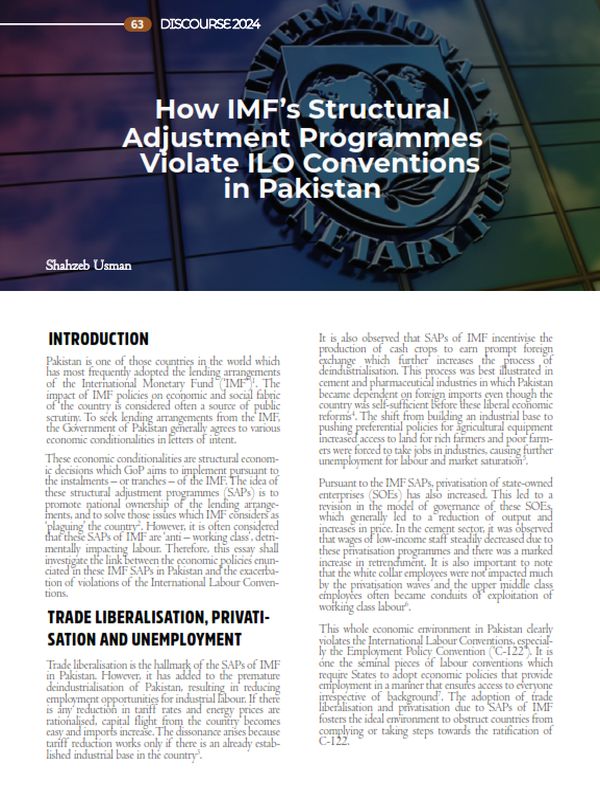 How the IMF’s Structural Adjustment Programmes in Pakistan Violate ILO Conventions Featured Image
