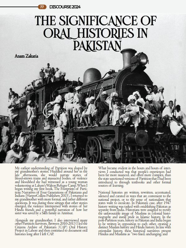 The Significance of Oral Histories in Pakistan Featured Image