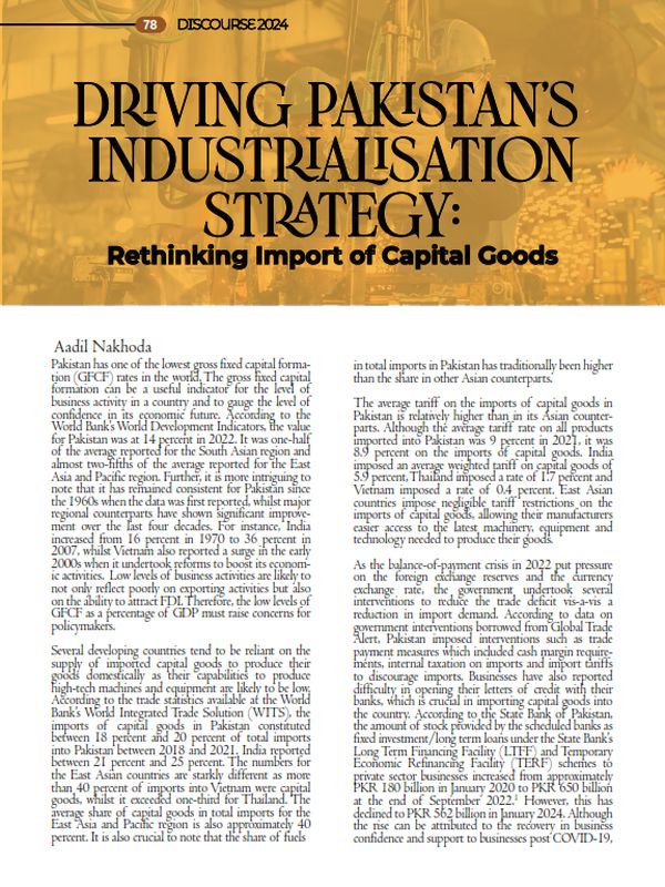 Driving Pakistan’s Industrialisation Strategy: Rethinking Import of Capital Goods Featured Image