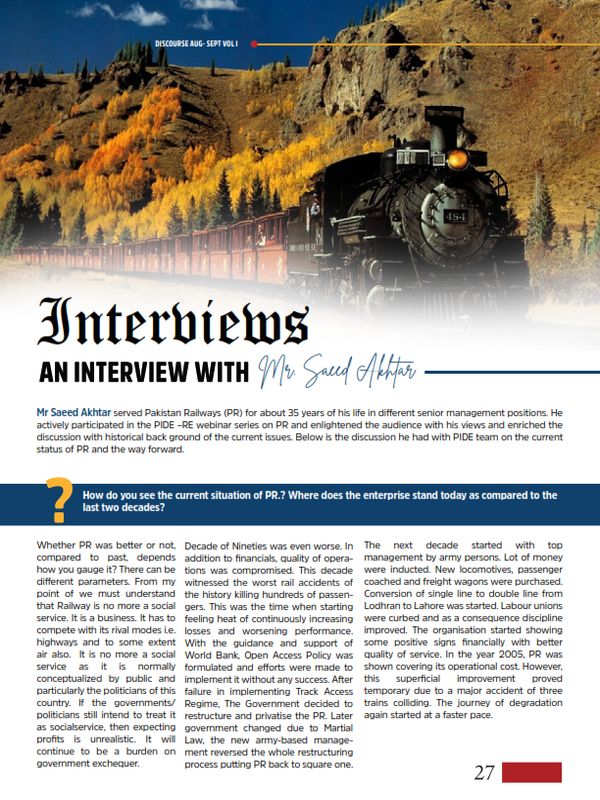 An Interview With Mr. Saeed Akhtar