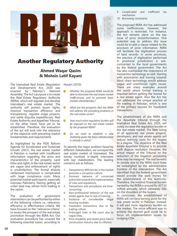 Another Regulatory Authority – RERA