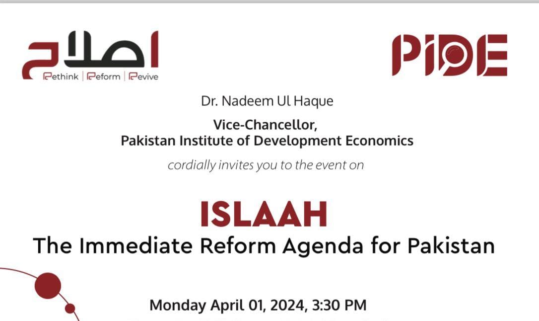 Islaah: The Immediate Reform Agenda for Pakistan Flyer