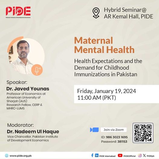 Maternal Mental Health: Health Expectations and the Demand for Childhood Immunizations in Pakistan Flyer