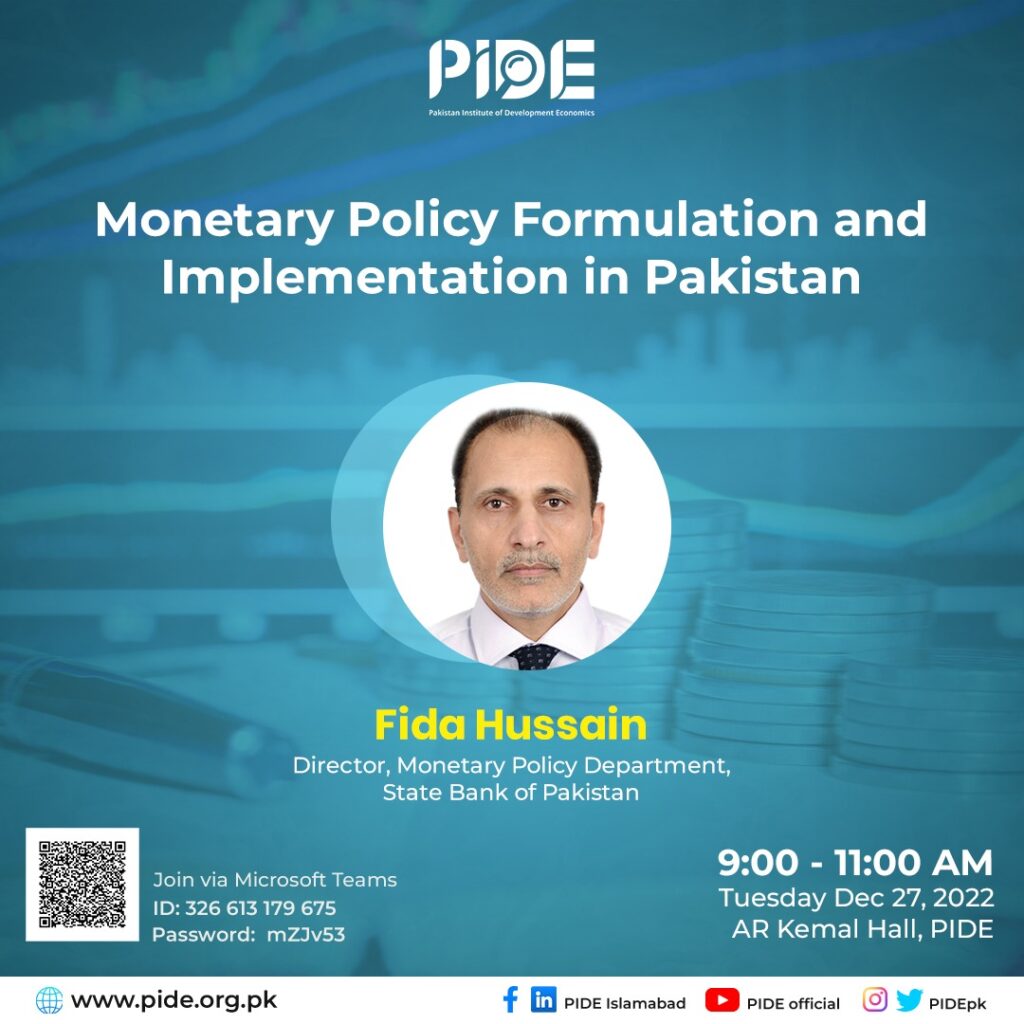 Monetary Policy Formulation and Implementation in Pakistan