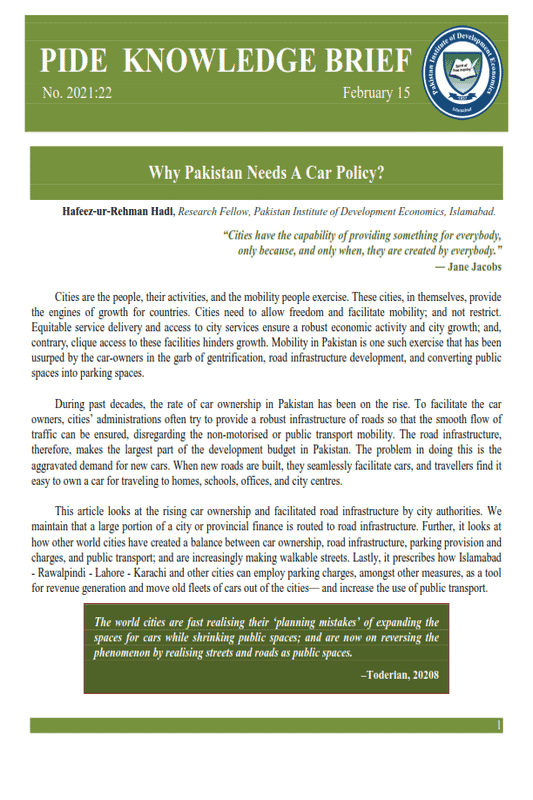 Why Pakistan Needs A Car Policy?
