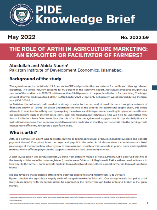 The Role of Arthi in Agriculture Marketing: an exploiter or facilitator of farmers?