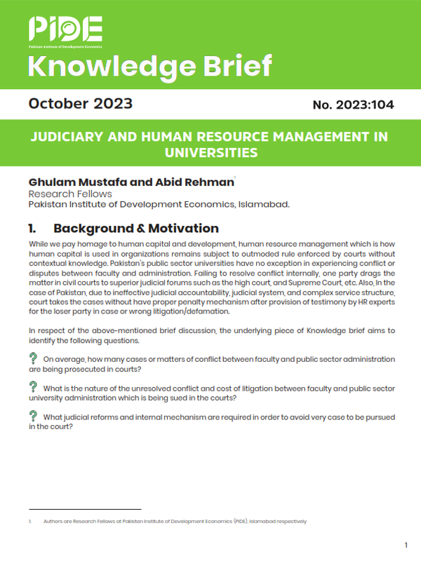 Judiciary and Human Resource Management in Universities