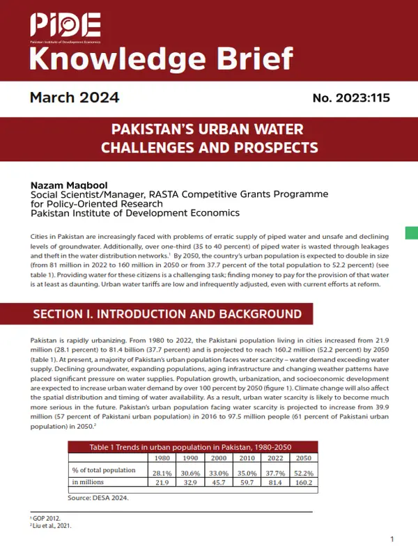 Pakistan’s Urban Water Challenges and Prospects Featured Image