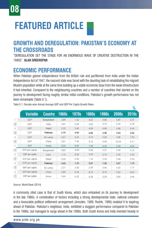 GROWTH AND DEREGULATION: PAKISTAN’S ECONOMY AT THE CROSSROADS