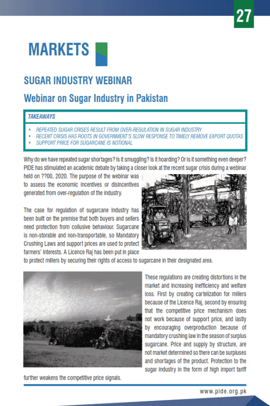 Webinar on Sugar Industry in Pakistan