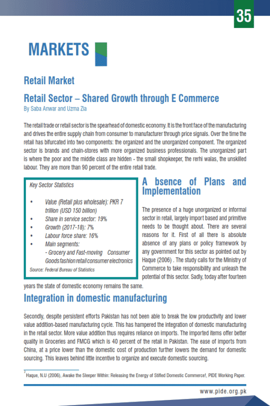 Retail Sector – Shared Growth through E Commerce