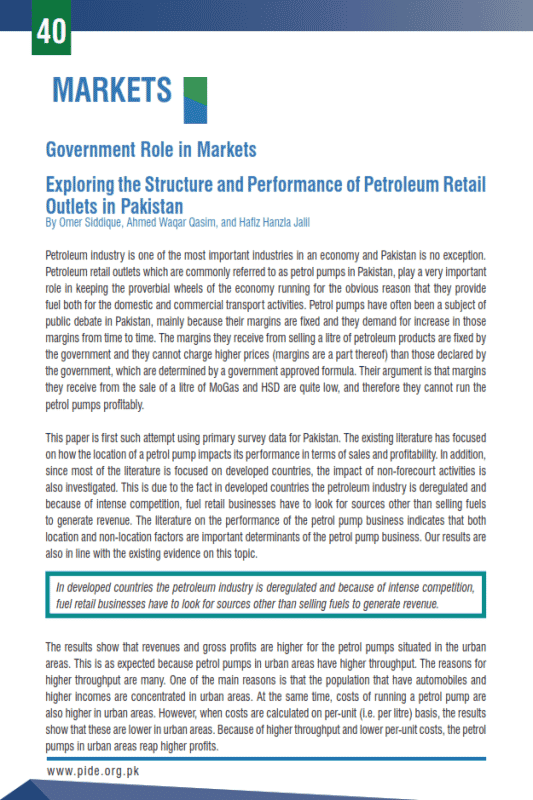 Exploring the Structure and Performance of Petroleum Retail Outlets in Pakistan