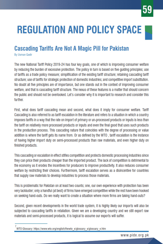 Cascading Tariffs Are Not A Magic Pill for Pakistan