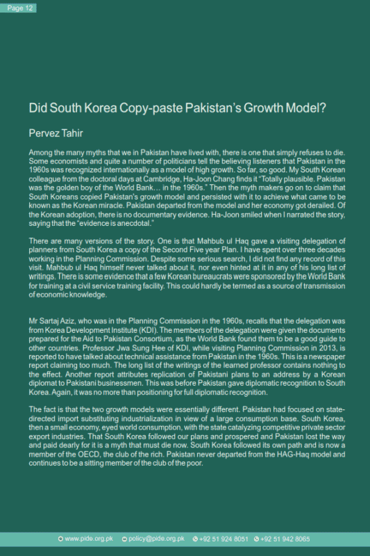 Did South Korea Copy-paste Pakistan’s Growth Model?