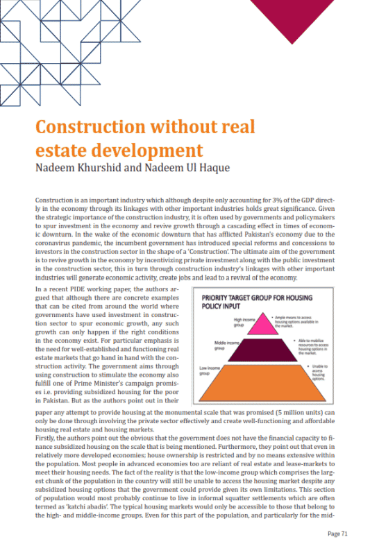 Construction without real estate development