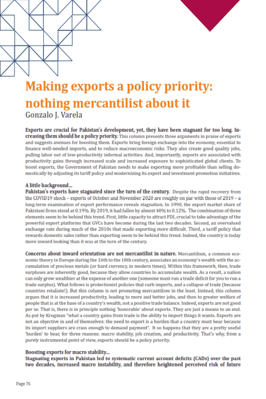 Making exports a policy priority: nothing mercantilist about it