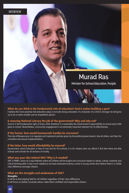 Interview with Murad Ras, Minister for School Education, Punjab