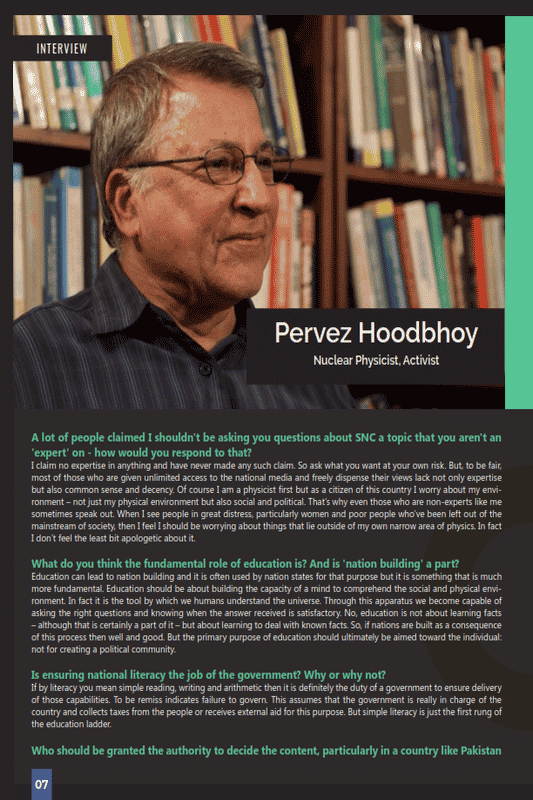 Interview With Pervez Hoodbhoy, Nuclear Physicist, Activist