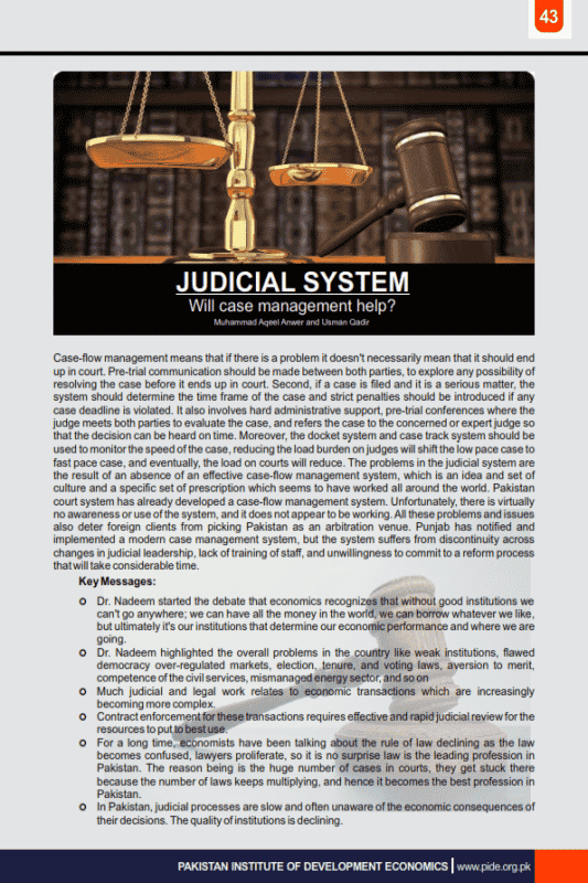 JUDICIAL SYSTEM Will case management help?
