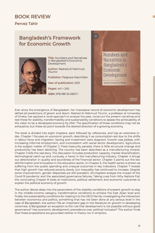 Bangladesh’s Framework for Economic Growth