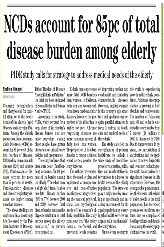 NCDs account for 85pc of total disease burden among elderly