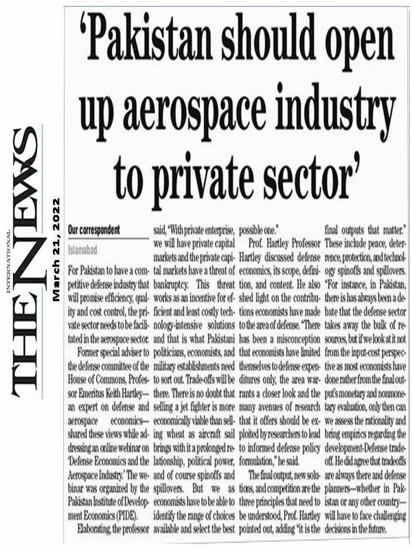 Pakistan should open up aerospace industry to private sector