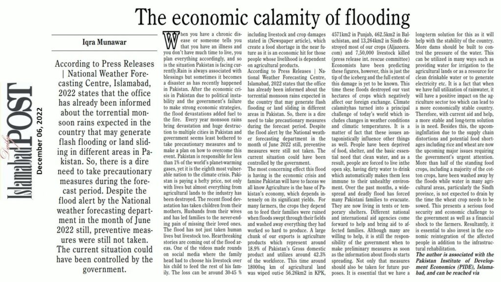 The Economic Calamity of Flooding