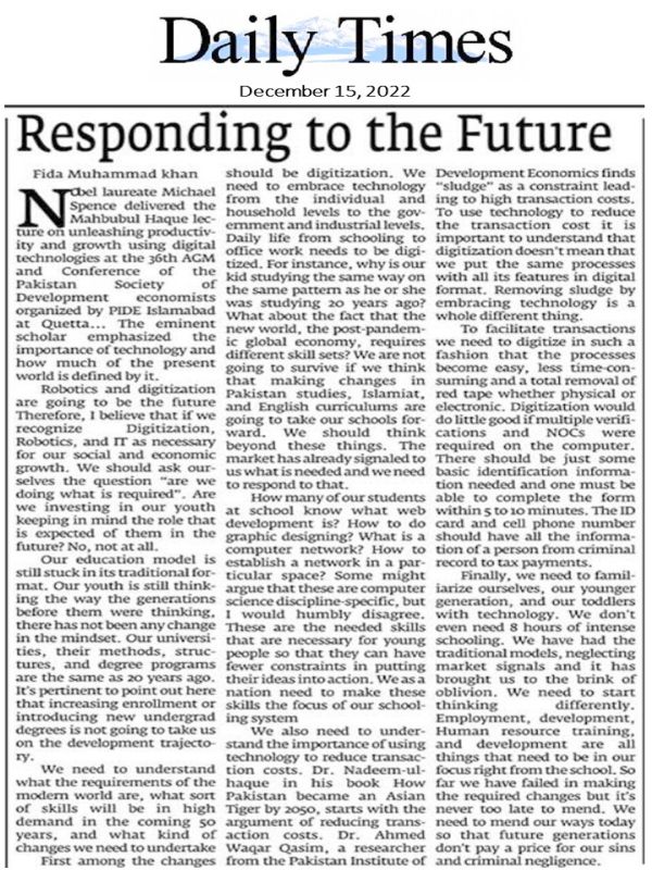 Responding To The Future
