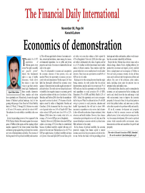 Economics of demonstration