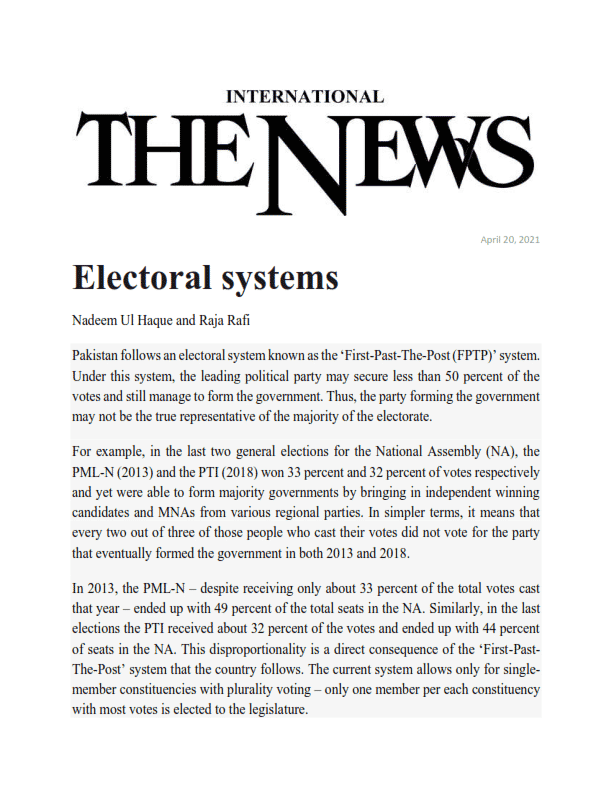 Electoral systems 
