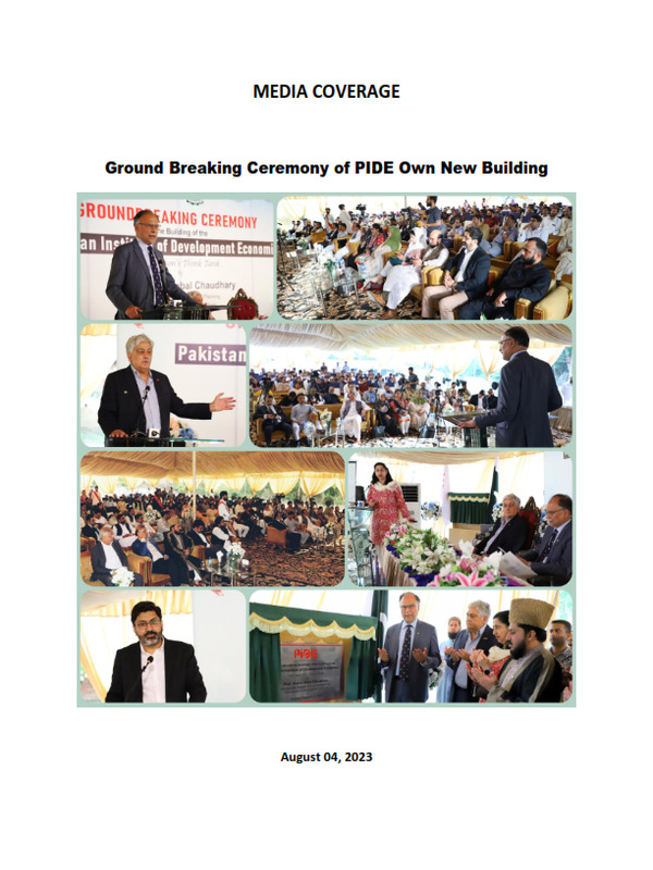 Media Coverage Of Ground Breaking Ceremony Of PIDE Own New Building