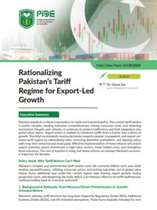 Rationalizing Pakistan’s Tariff Regime for Export-Led Growth
